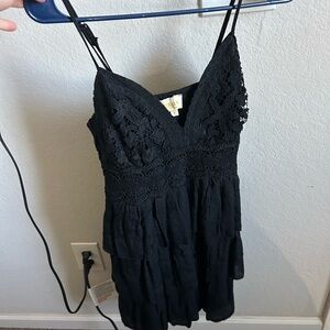 Rebellion Black Lace Tiered Dress